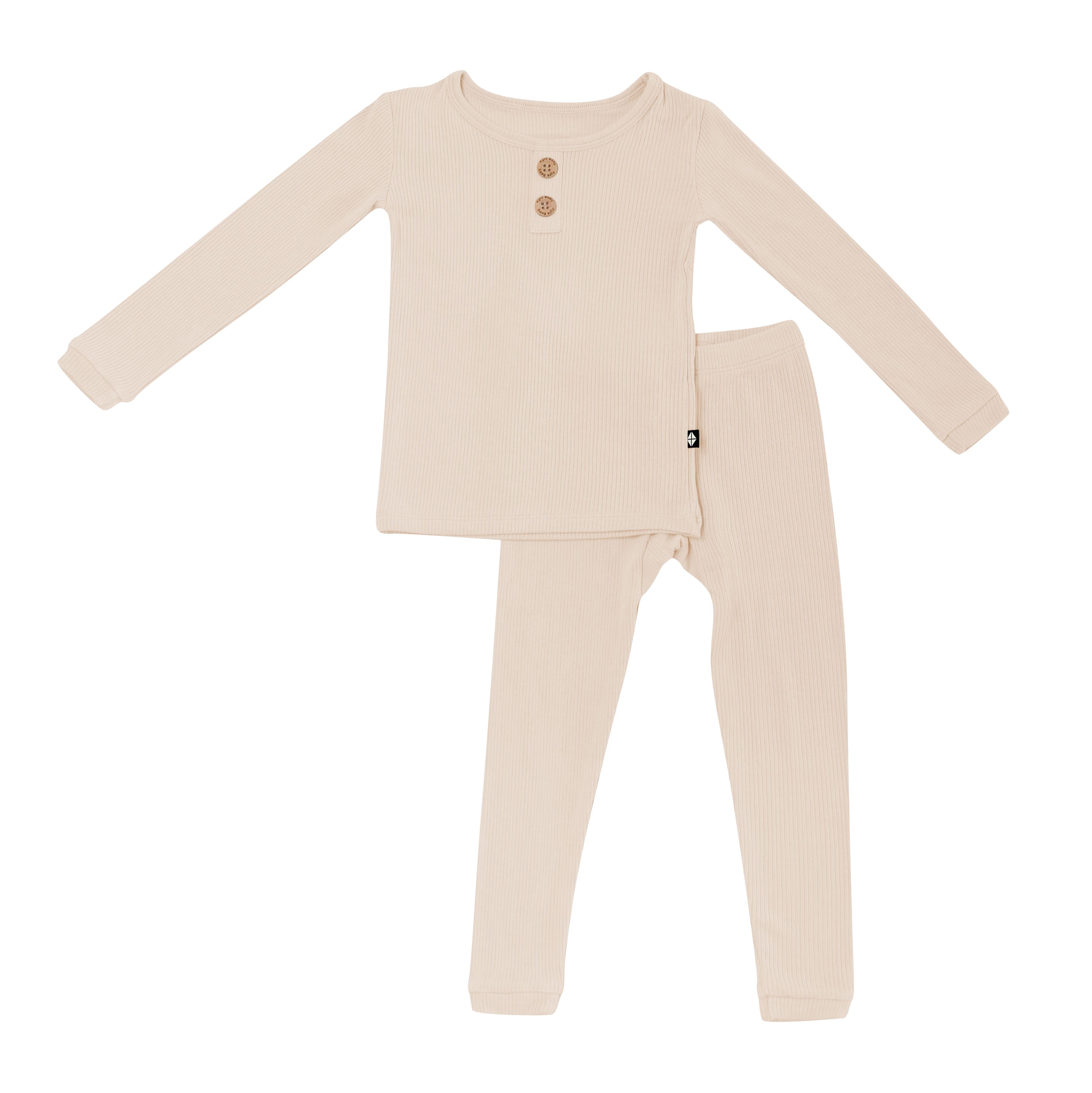 Ribbed Henley Set in Bisque