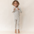 Ribbed Henley Set in Bisque