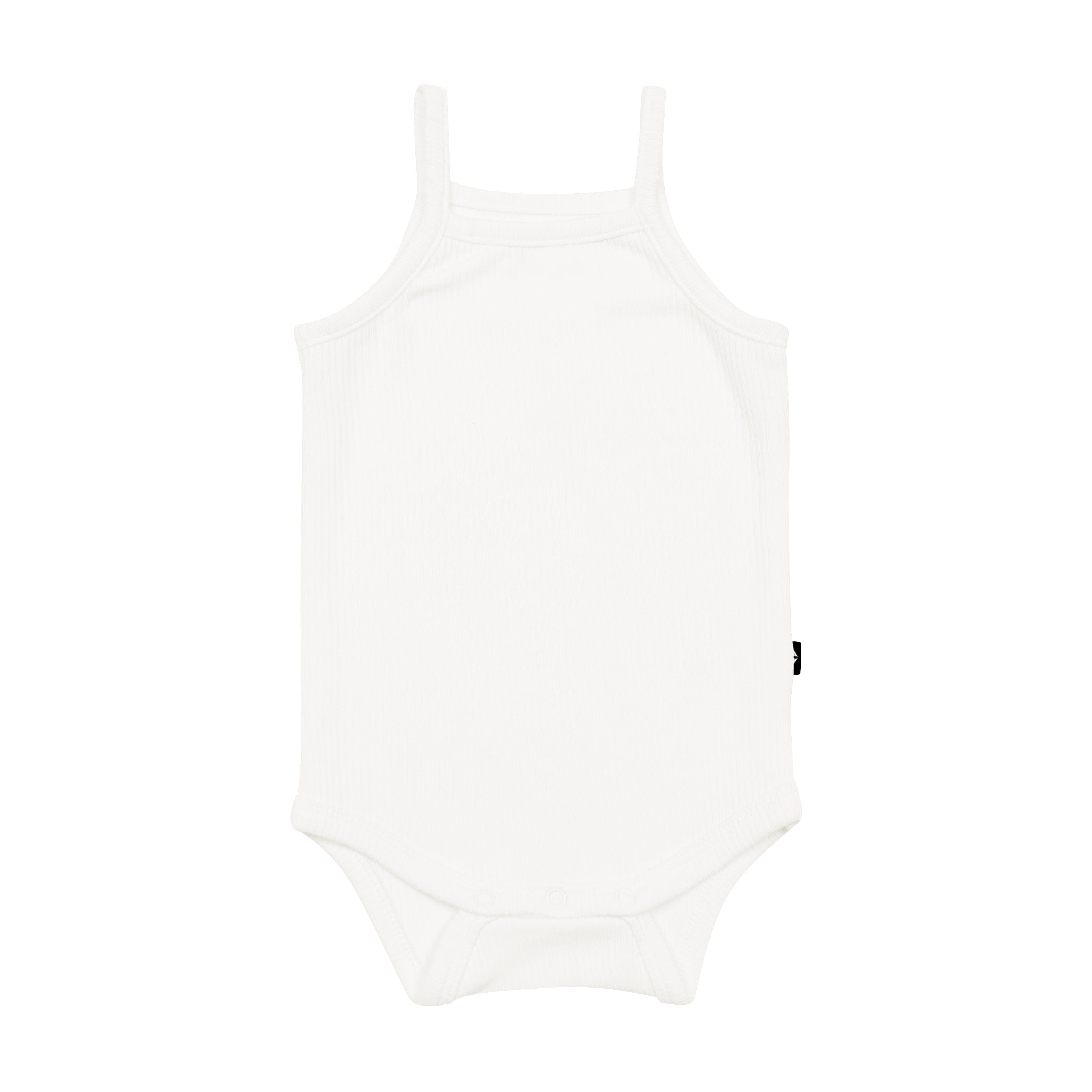 Ribbed Spaghetti Strap Bodysuit in Cloud