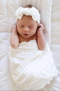 Gardenia Bamboo Waffle Knit Large Bow Headwrap